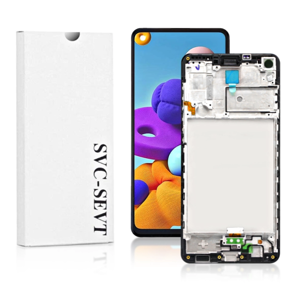 Genuine LCD Screen For Samsung Galaxy A21S (A217) With Frame and Touchpad - Black  (GH82-23089A)