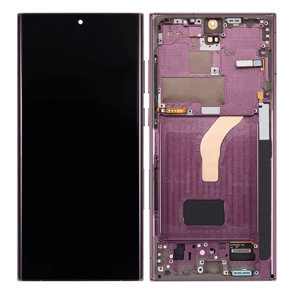 OLED LCD Screen For Samsung Galaxy S22 Ultra (S908) Burgundy - With Frame