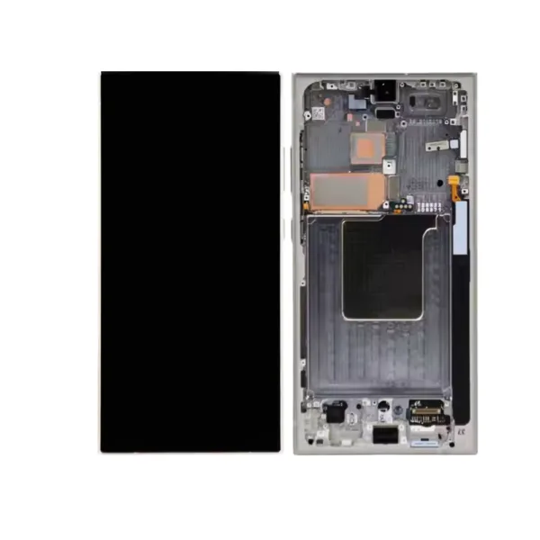 Genuine LCD Screen For Samsung Galaxy S24 Ultra (S928) With Frame & Touchpad - Natural Titanium (Pull Out)