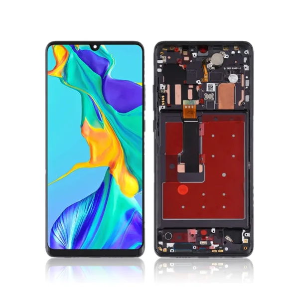 OLED LCD Screen Display Touch and Digitizer Assembly for Huawei P30 Pro Black - With Frame