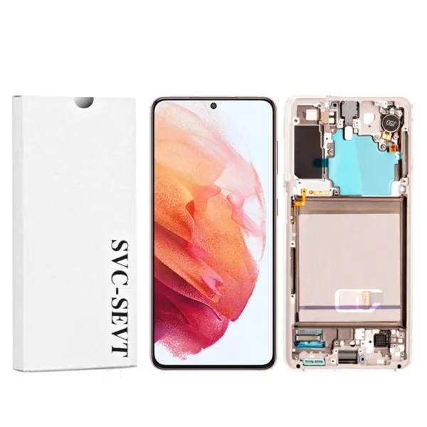 Genuine LCD Screen For Samsung Galaxy S21 5G (G991B) With Frame and Touchpad - Phantom White  (GH82-27256C)