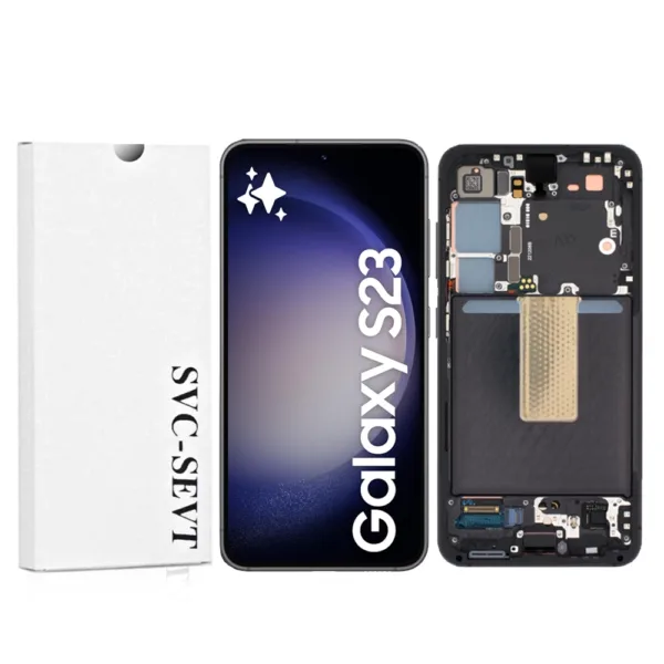 Genuine LCD Screen For Samsung Galaxy S23 (S911B) With Frame and Touchpad - Black  (GH82-30480A , GH82-30481A)