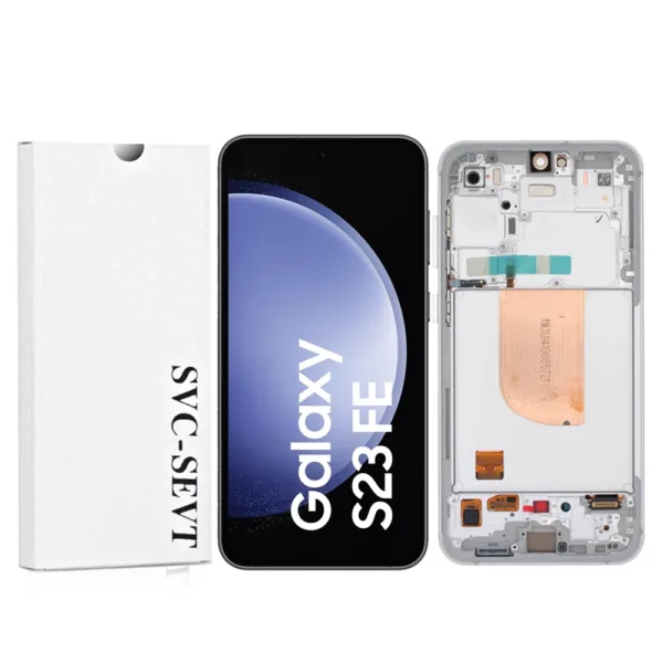 Genuine LCD Screen For Samsung Galaxy S23 FE (S711B) With Frame and Touchpad - Silver  (GH82-32857B)