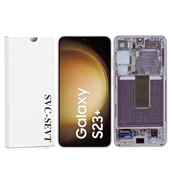 Genuine LCD Screen For Samsung Galaxy S23 Plus (S916B) With Frame and Touchpad - Lavender  (GH82-30476D)